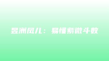 昱洲凤儿：易懂紫微斗数（视频4集+PDF讲义）_易经玄学资料网