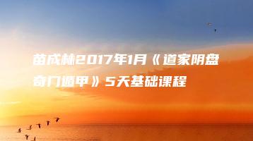 苗成林2017年1月《道家阴盘奇门遁甲》5天基础课程(录音5集)_易经玄学资料网